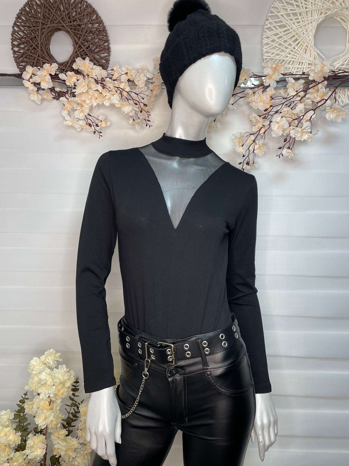 Body transparencia escote