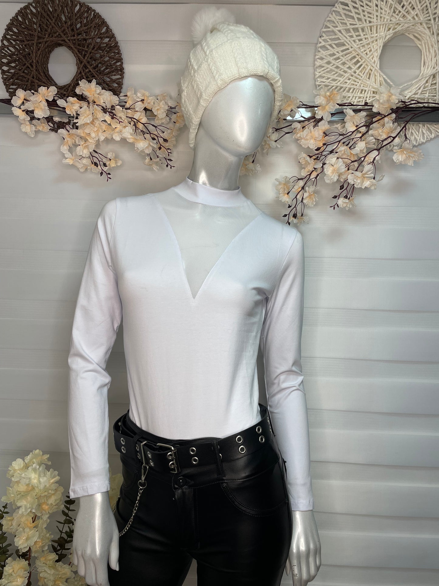 Body transparencia escote